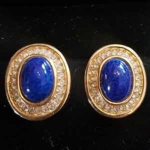 Lapis Clip On Earrings